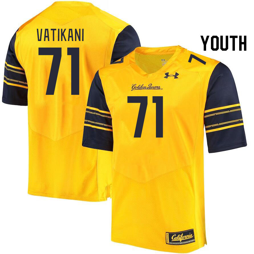 Youth #71 Sioape Vatikani California Golden Bears College Football Jerseys Stitched Sale-Gold